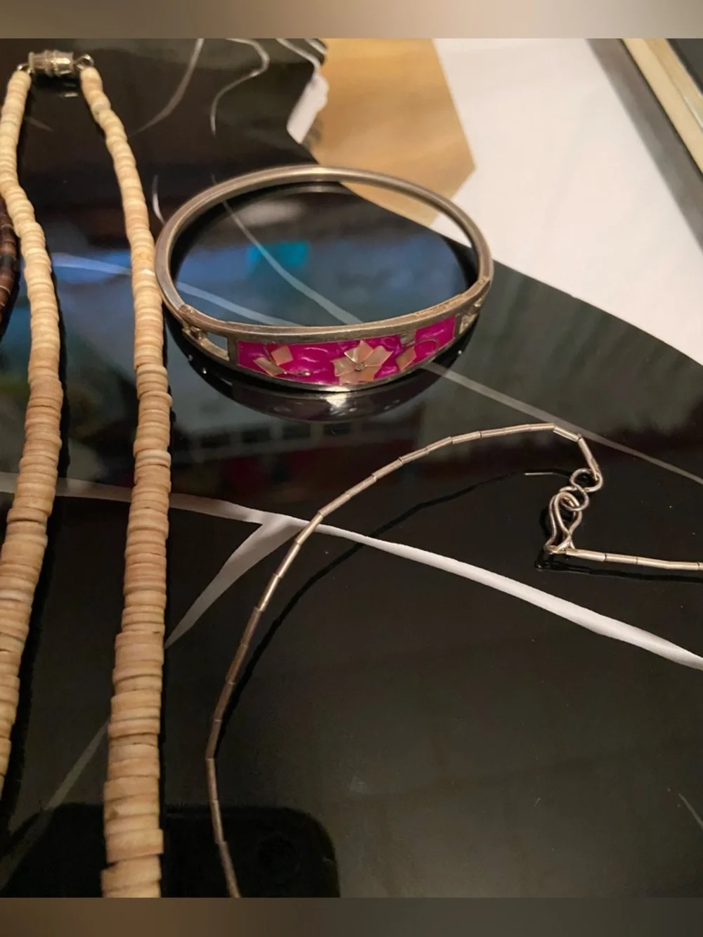 Vintage Native American- 3Necklaces, 1Bracelet, &1 pair Earrings #100
